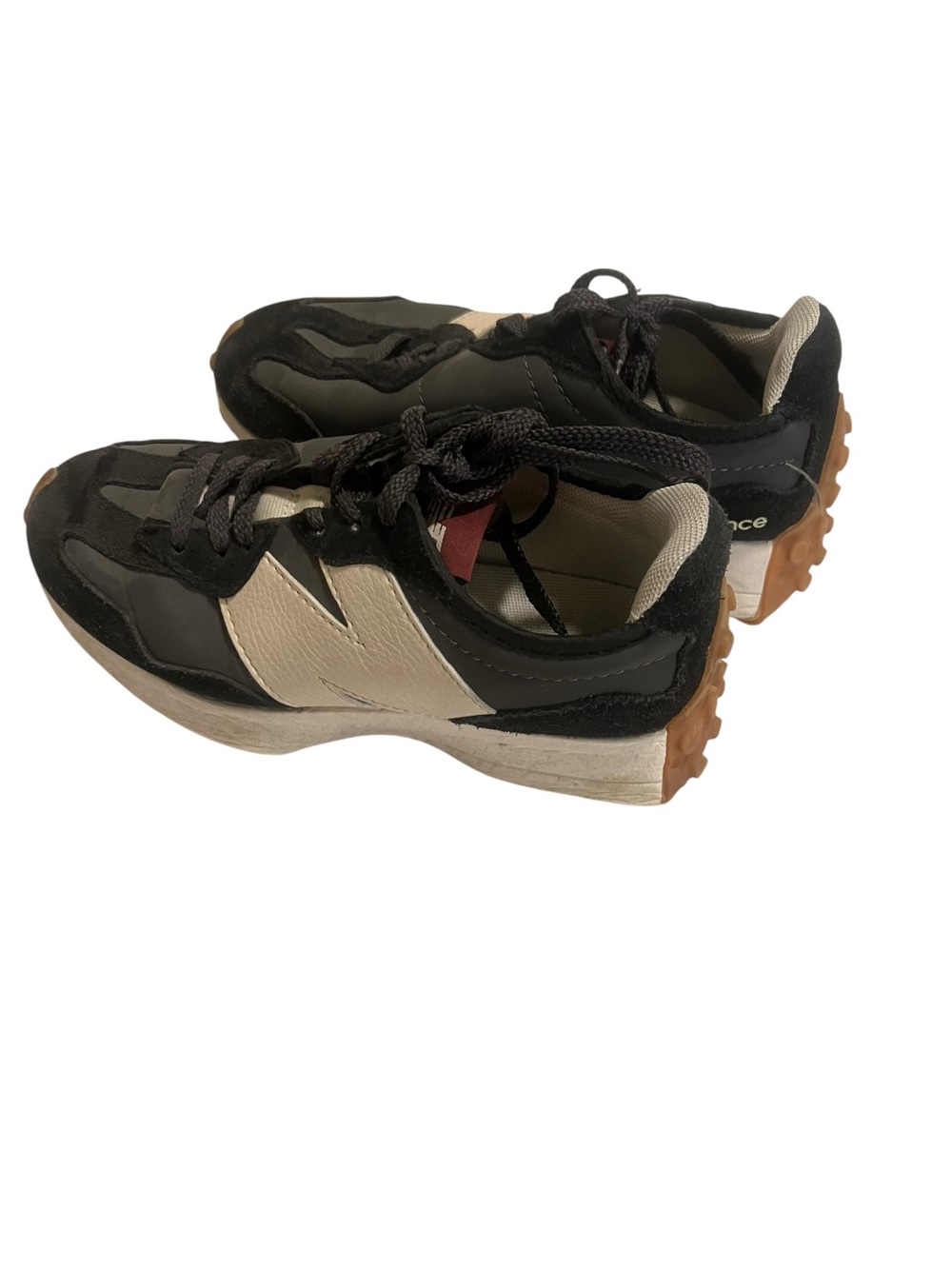 New Balance Black and Cream Women's Retro Runner Sneakers